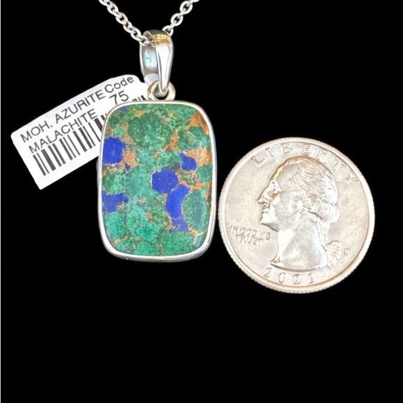 Colorful 925 silver Mojave Azurite Malachite Pendant - Picture 2 of 6